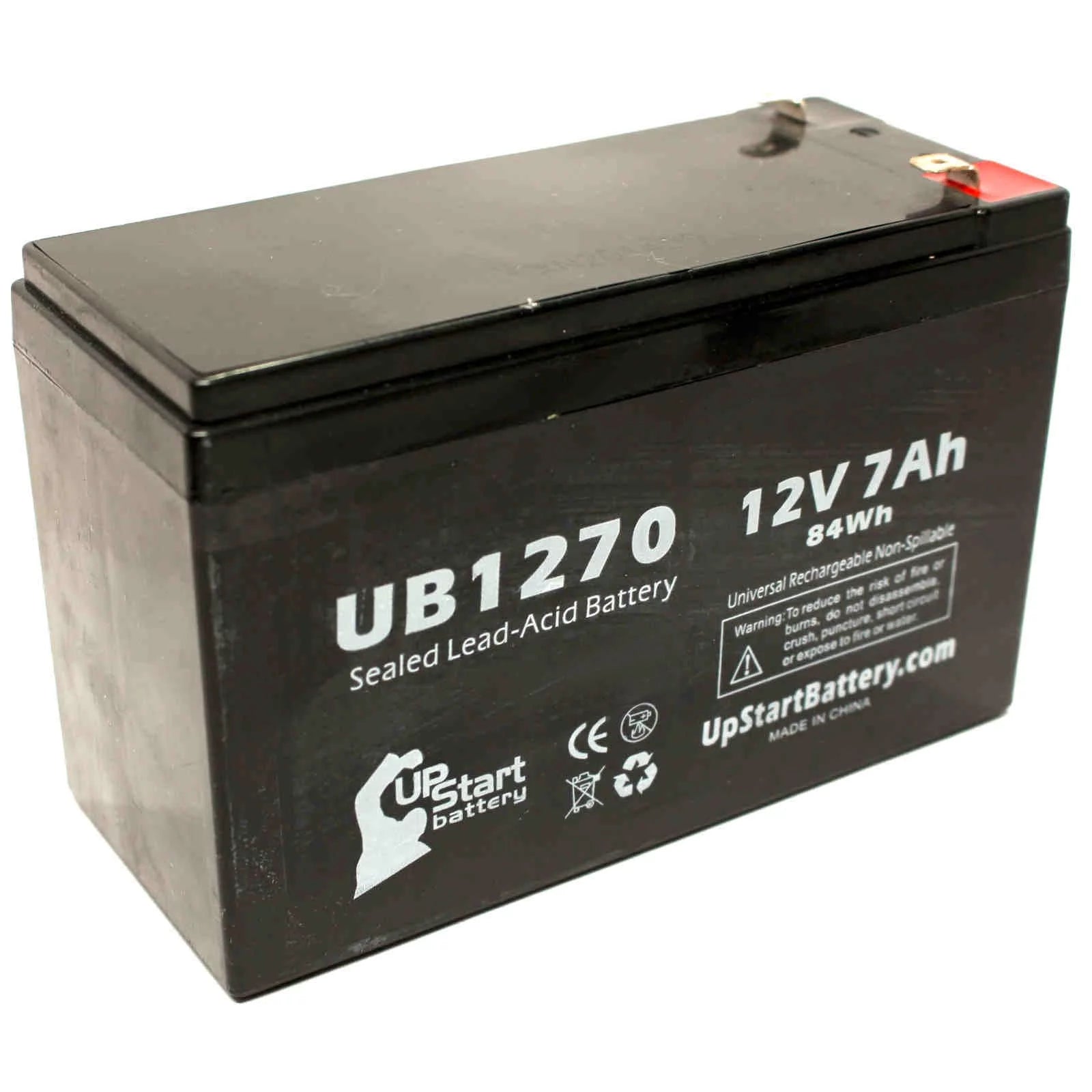 5x Pack - Compatible Imex Medical Systems 7000 PVL Battery - Replacement UB1270 Universal Sealed Lead Acid Battery (12V, 7Ah, 7000mAh, F1 Terminal, AGM, SLA) - Includes 10 F1 to F2 Terminal Adapters