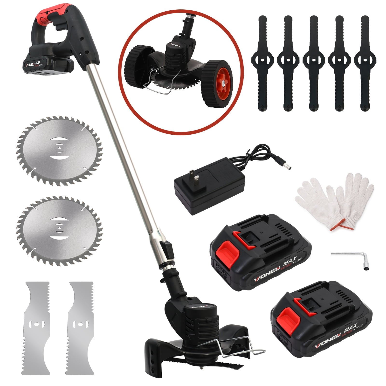 24V 800W Electric Grass Trimmer Cordless With Brushless Electric Machine, Battery Weed Eater, Electric Weed Wacker, Lawn Mower Cordless Pruning Cutter Weed Wacker Garden Trimming Tool