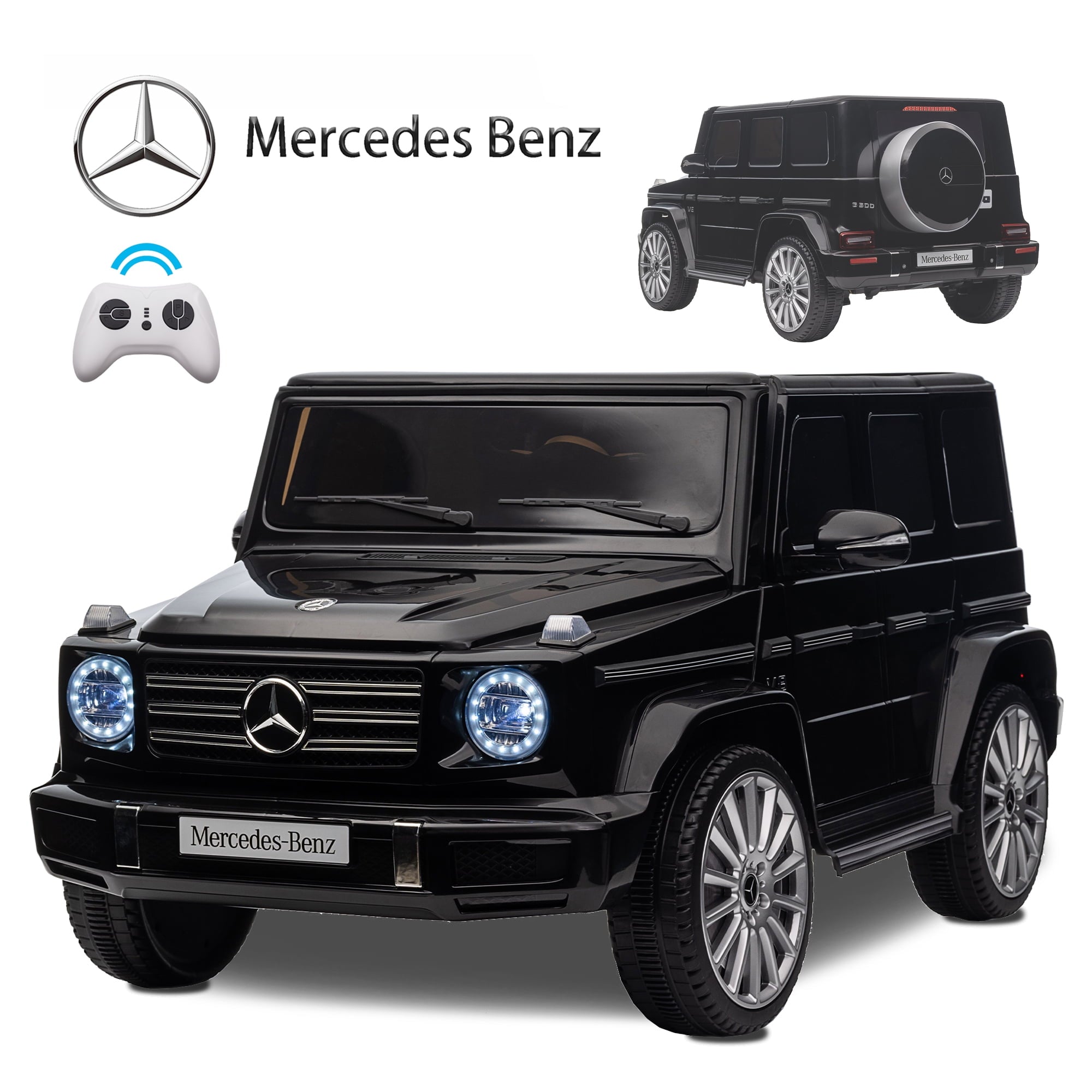 24V Ride on Car with Remote Control for Kids Mercedes Benz Ride on Car Toy for Boys and Girls 3-6 Years Old, Electric Vehicle, Bluetooth, LED Light, White