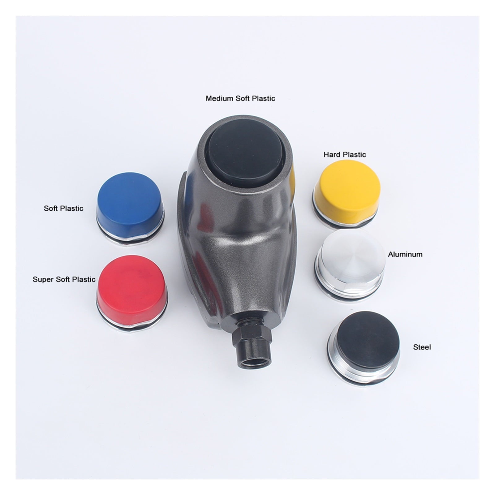 Air Palm Hammer Automatic Hammers Pneumatic Hammer Hand-held Air Palm Hammer 6 Different Hardness Tips For Body Repair Plastic Inlay Assembly