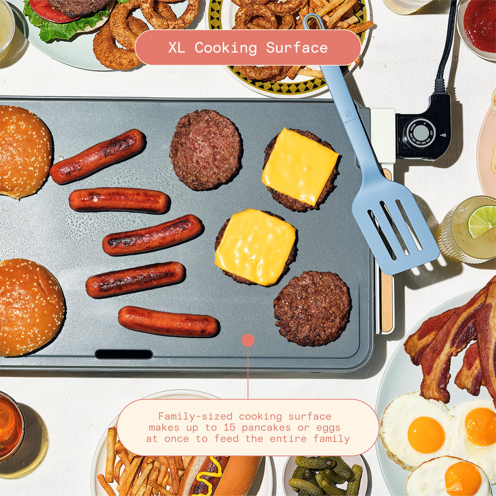 Beautiful XL Electric Griddle 12" x 22"- Non-Stick, White Icing by Drew Barrymore