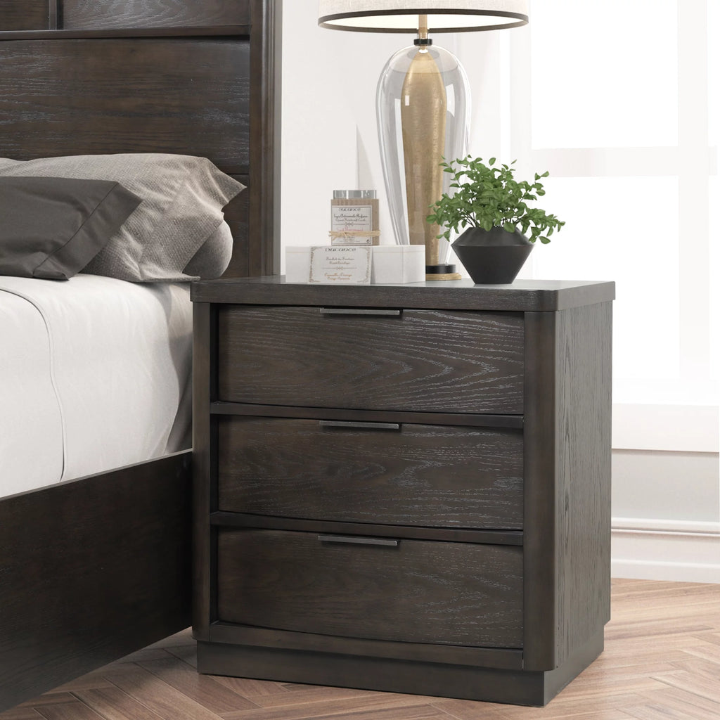 Belani Wood Panel Bed Set, King Bed, Dresser, Mirror, Nightstand, Chest, Espresso