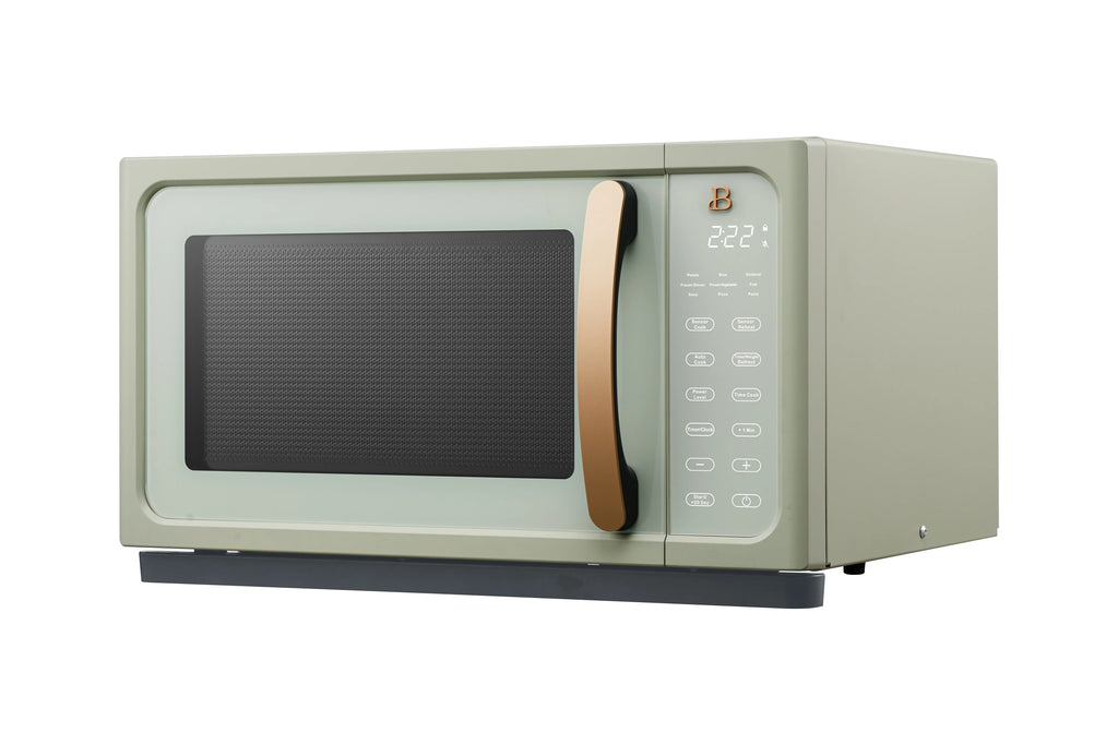 Beautiful 1.1 Cu ft 1000 Watt, Sensor Microwave Oven, Sage Green by Drew Barrymore, New