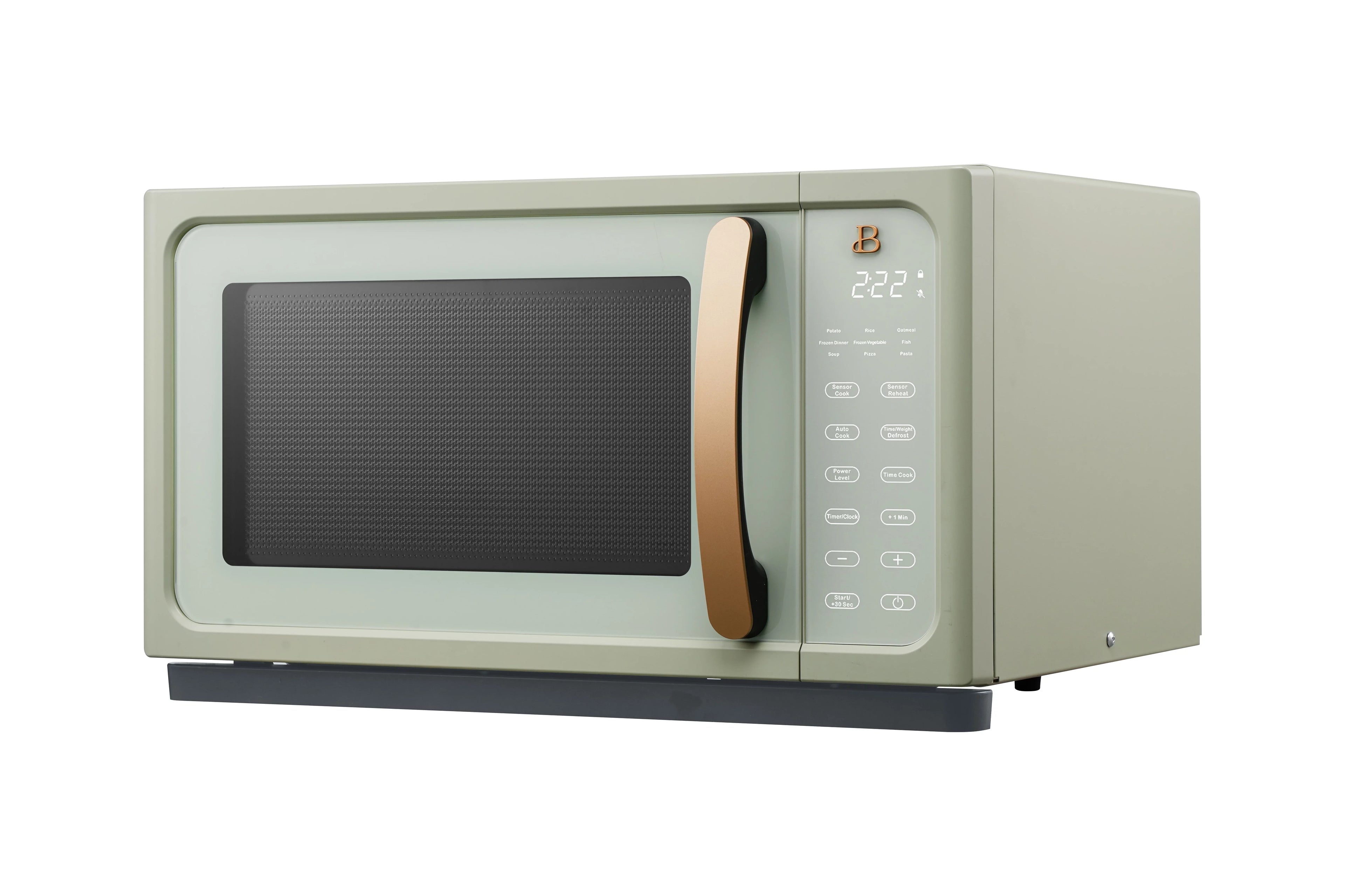 Beautiful 1.1 Cu ft 1000 Watt, Sensor Microwave Oven, Sage Green by Drew Barrymore, New