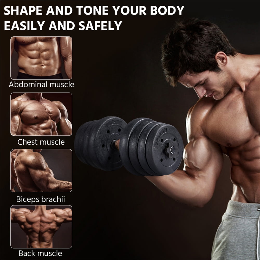 Alden Design Adjustable Dumbbell Set for Home and Gym Exercise, Black, 44 Lb