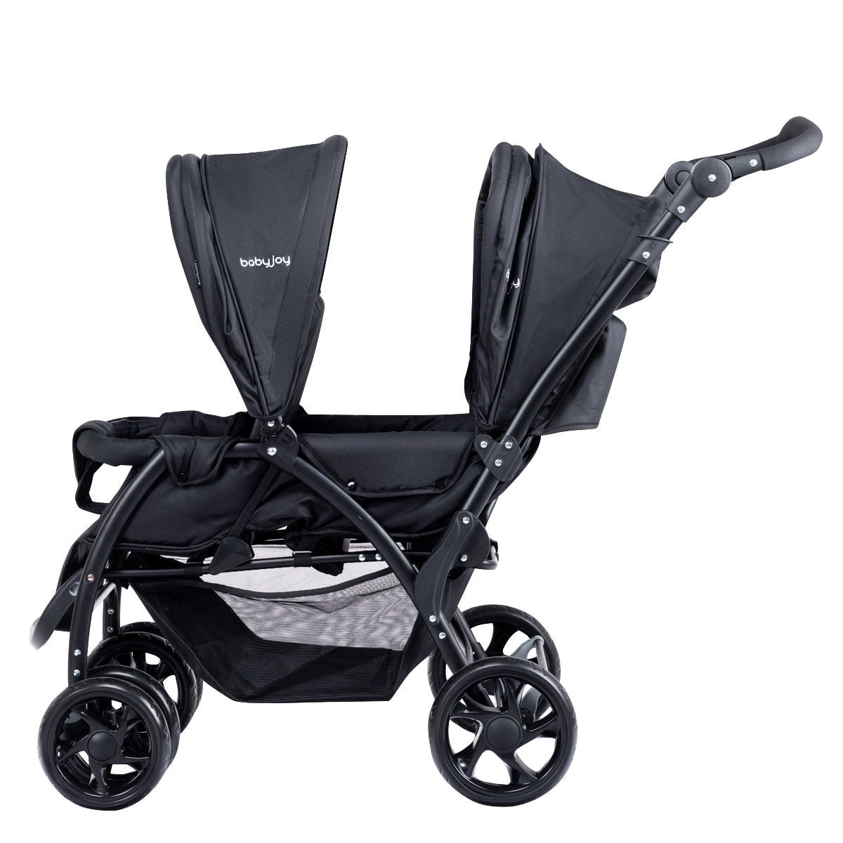 Babyjoy Double Stroller Foldable Baby Twin Lightweight Travel Stroller Infant Pushchair Black