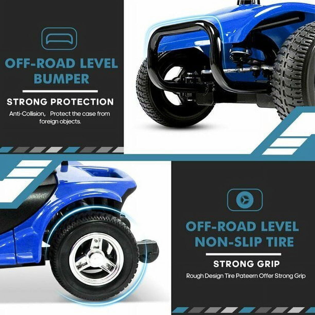 1inchome 4 Wheel Mobility Scooter for Seniors, Folding Electric Powered Wheelchair Device for Adults, Elderly, Gift for Elderly, Red