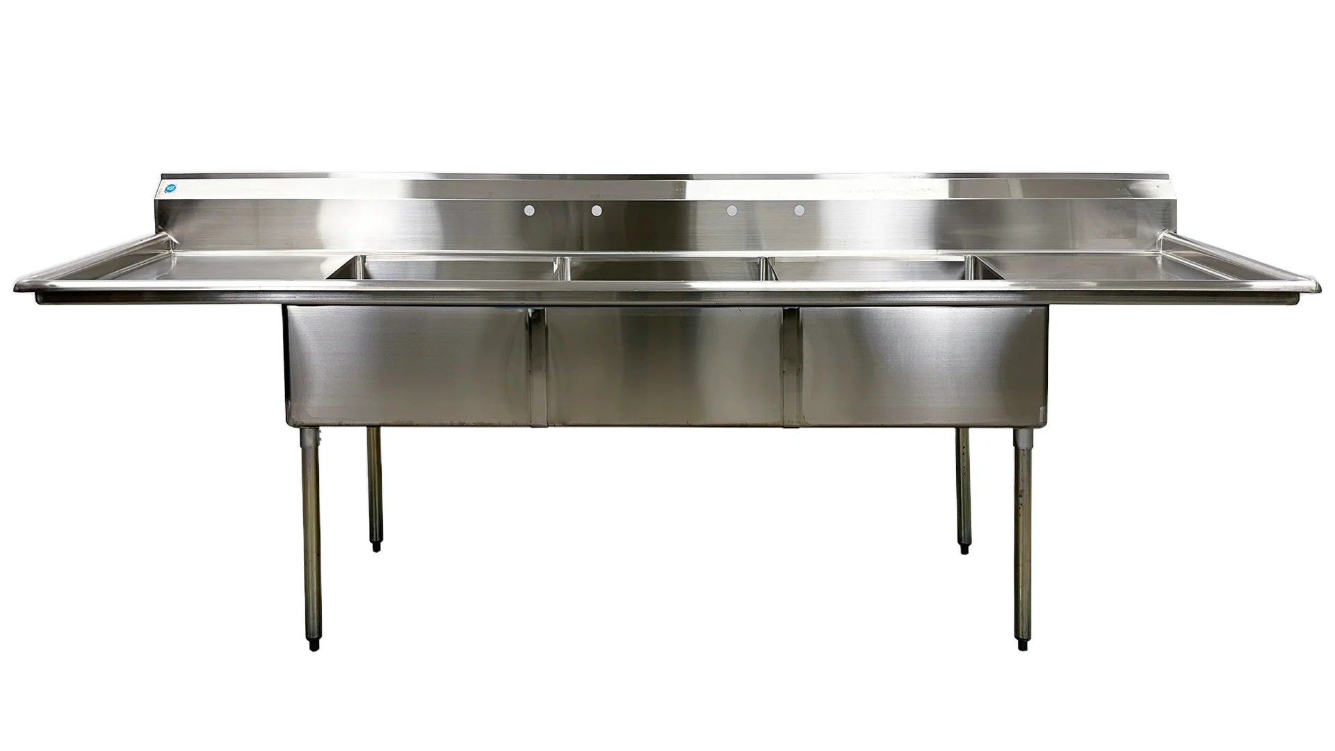120 in. Stainless Steel 3 Compartment Sink, Freestanding Commercial Sink, NSF Certified