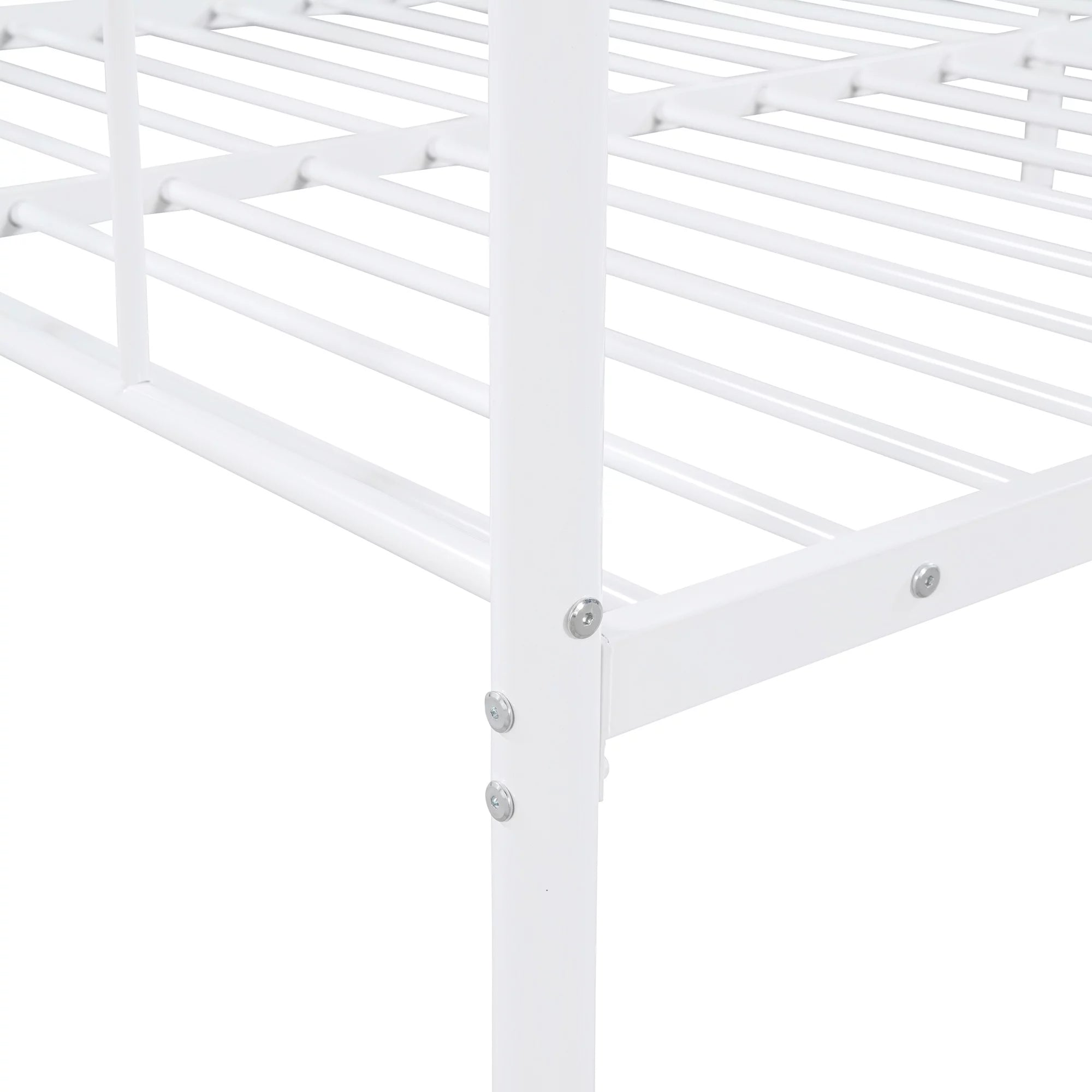 Bellemave Full Size Metal Daybed with Twin Size Adjustable Trundle,Portable Folding Trundle,Heavy-Duty Steel Daybed Frame with Pull Down Trundle Bed Space Saving Design(White)
