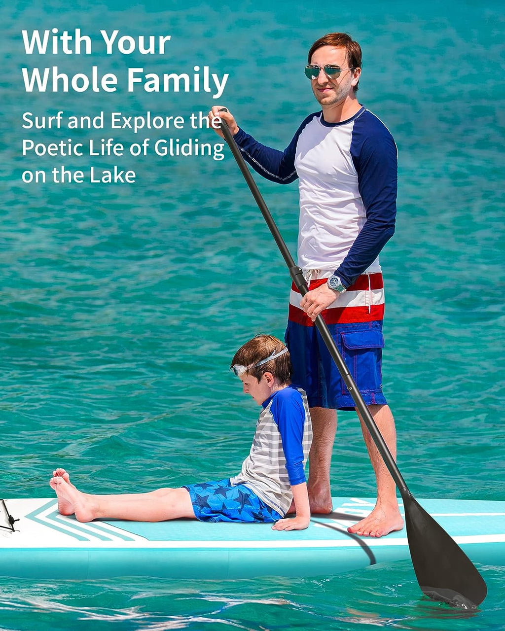 10' Inflatable Stand up Paddle Board 6' Thick  SUP Paddle Board with Paddleboard Accessories Triple Action Pump Fishing Green