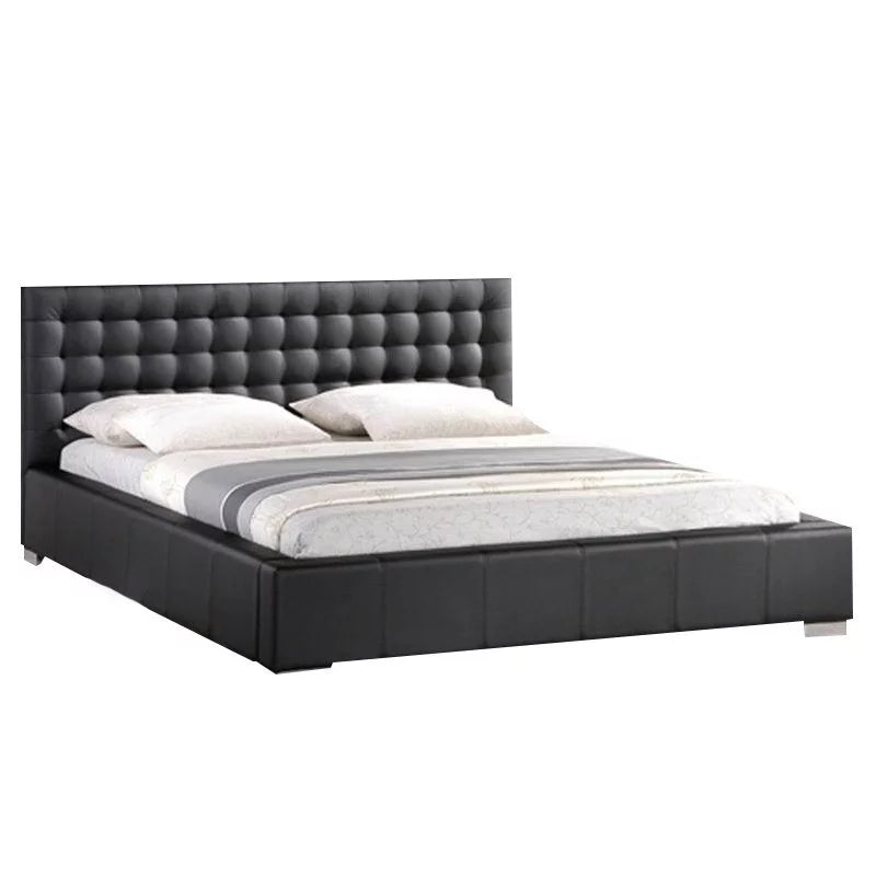 3 Piece Tufted Queen Platform Bedroom Set in Black
