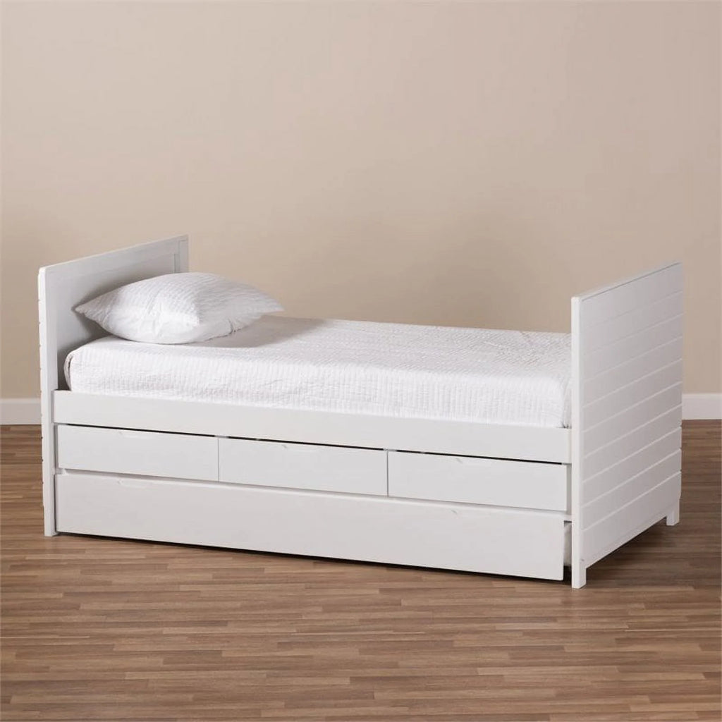 Baxton Studio Linna Storage Daybed with Trundle in White