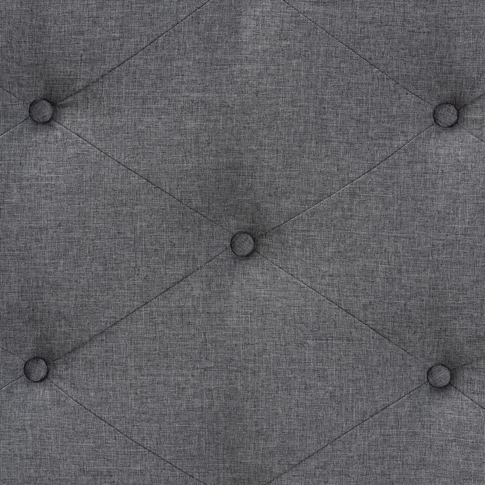 Baxton Studio Leandra Gray Fabric and Walnut Brown Wood King Size Headboard