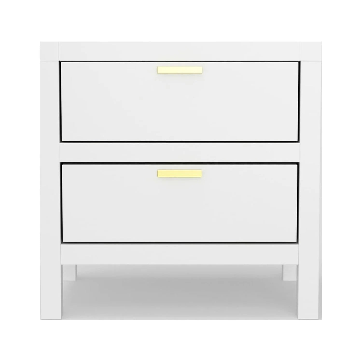 Alpine Furniture Carmel Wood 2 Drawer Nightstand in White