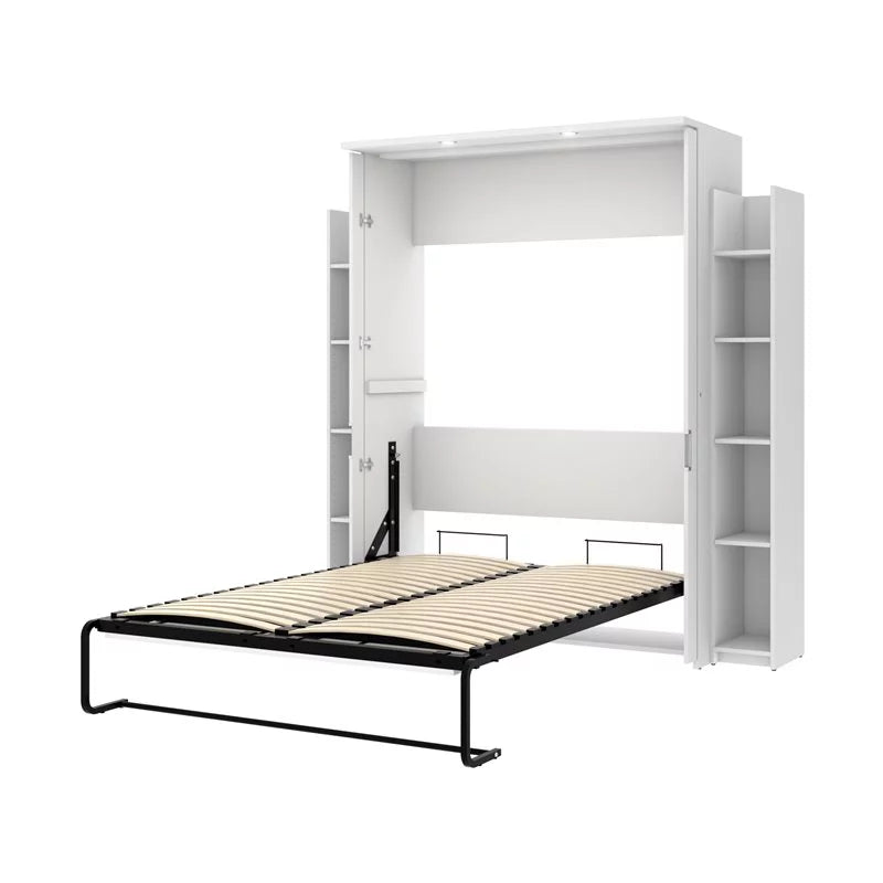 Atlin Designs 79" Full Murphy Bed and 2 Storage Units in White