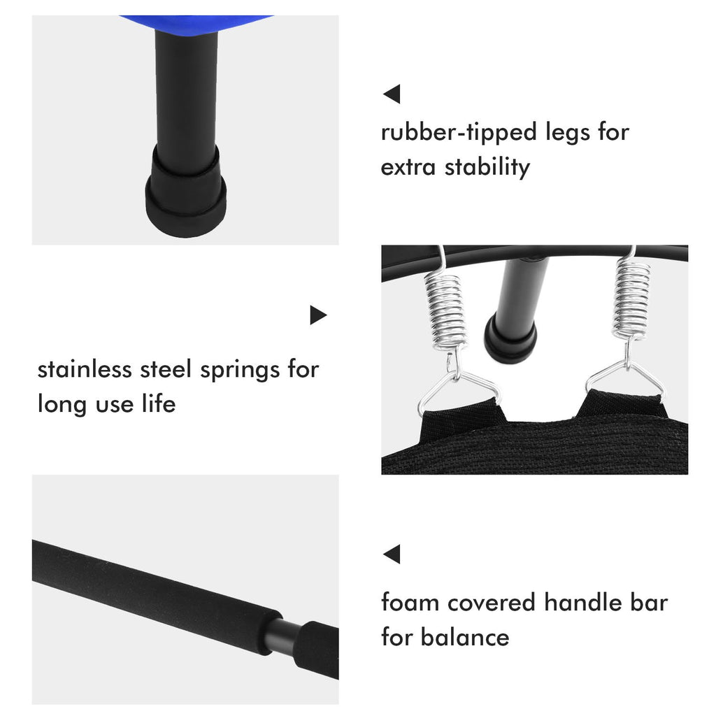 ANCHEER Foldable Trampoline, Mini Rebounder Trampoline with Adjustable Handle, Exercise Trampoline, Parent Child Trampoline Max 220lbs