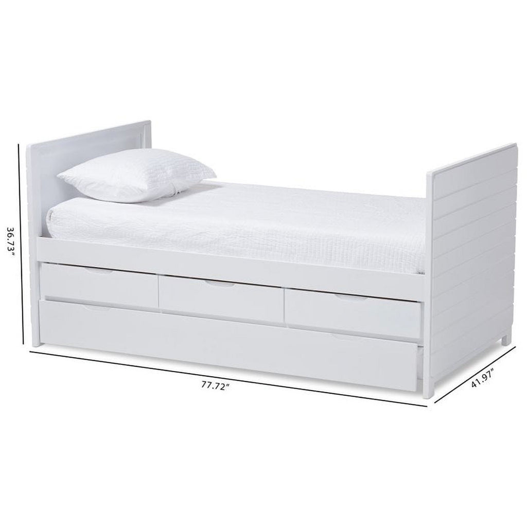 Baxton Studio Linna Storage Daybed with Trundle in White
