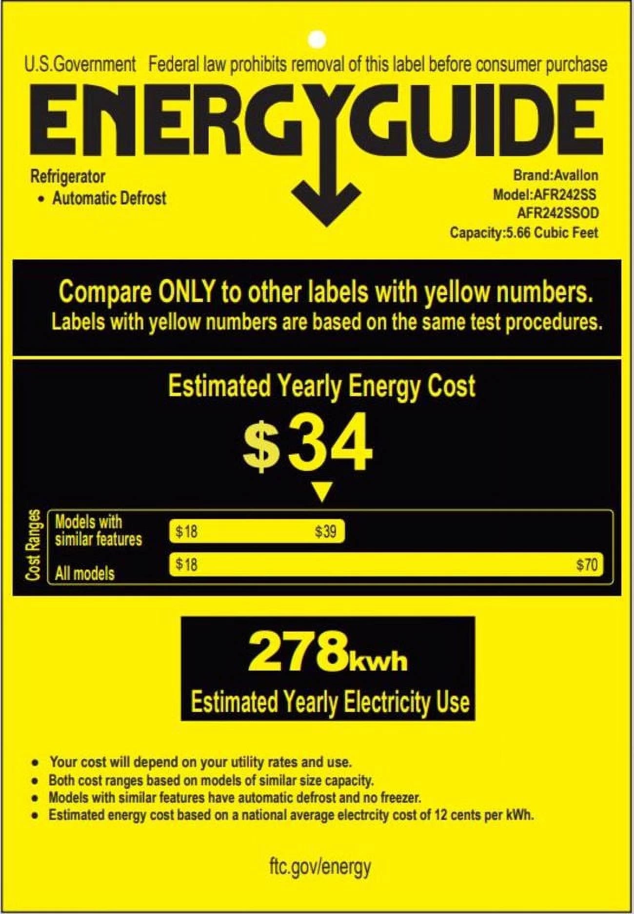 Avallon Afr242odlh 24" Wide 5.66 Cu. Ft. Built-In Compact Outdoor Refrigerator - Stainless