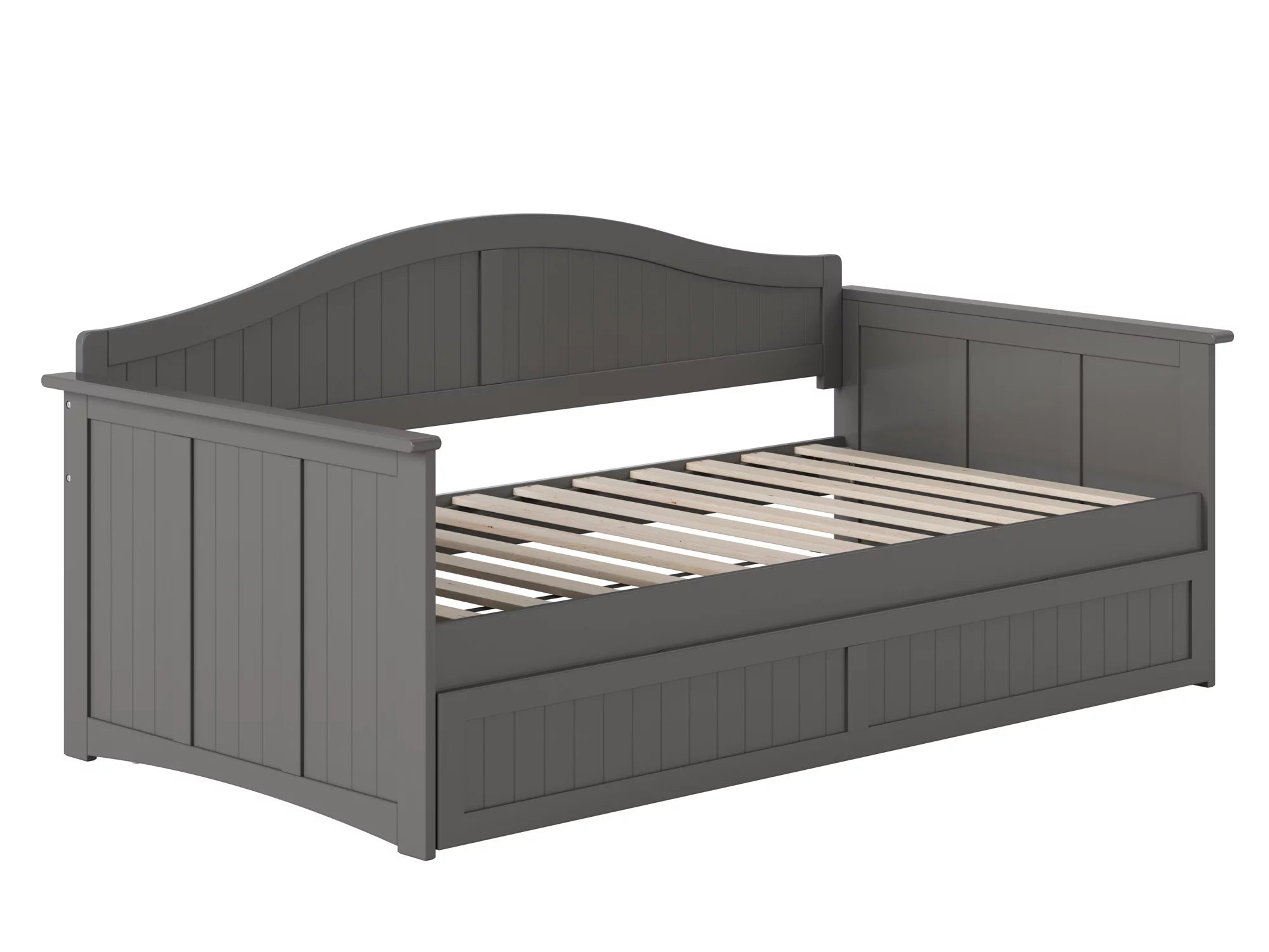 AFI Nantucket Wood Twin Size Daybed Frame with Twin Trundle Grey
