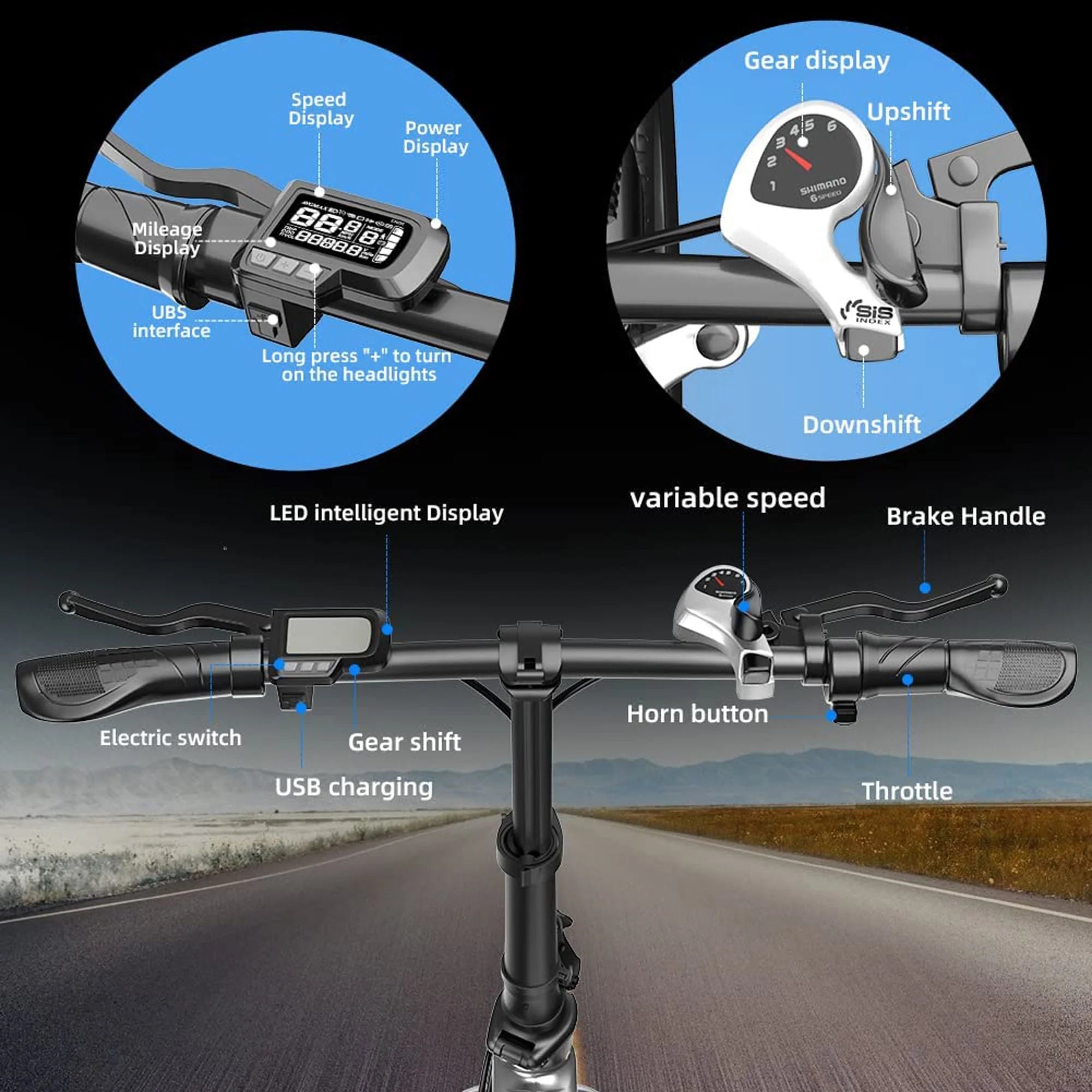 20'K6 Electric Bike for Adults,Ebike with 500W Motor 48V 10AH/12.8Ah Battery, E Bikes Shimano 7-Speed and Dual Shock Absorber Folding Electric Road Bicycle for Urban Commuting