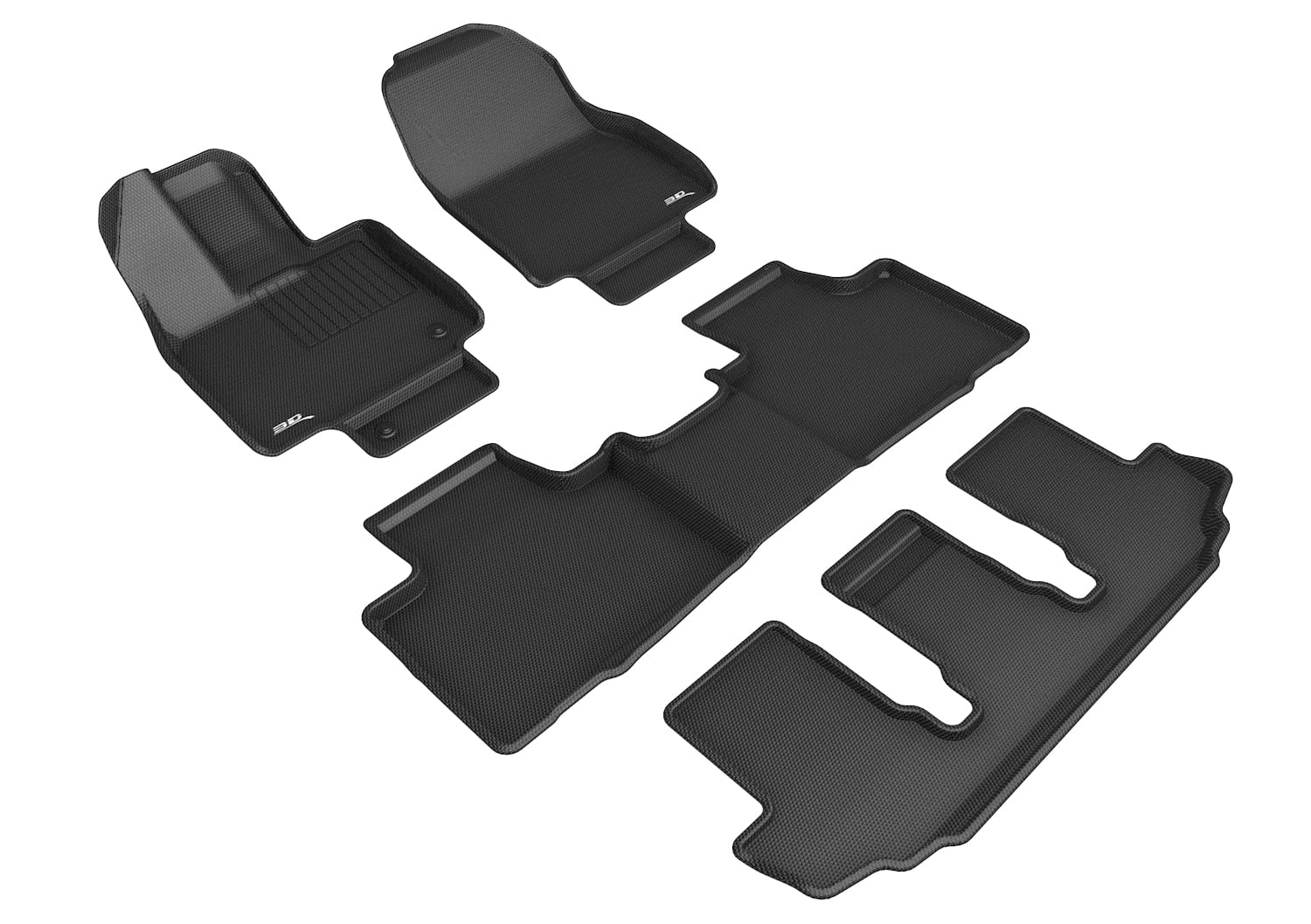 3D MAXpider KAGU Floor Mat (BLACK) compatible with TOYOTA HIGHLANDER 2020-2024 - Full Set