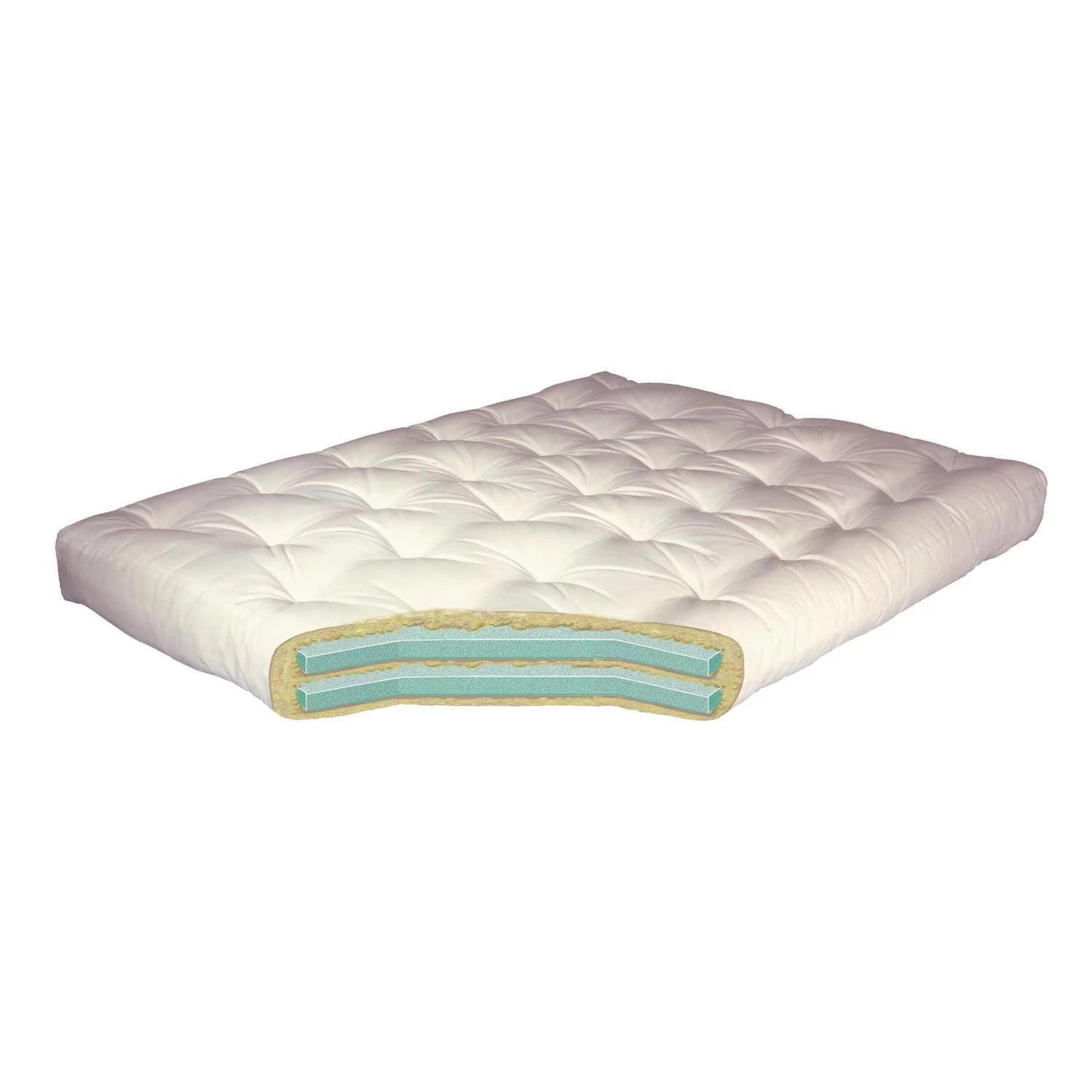 8" Double Foam & Cotton #611 Queen Tan Microfiber Futon Mattress-Color:Tan Microfiber,Material:Cotton,Quantity:1