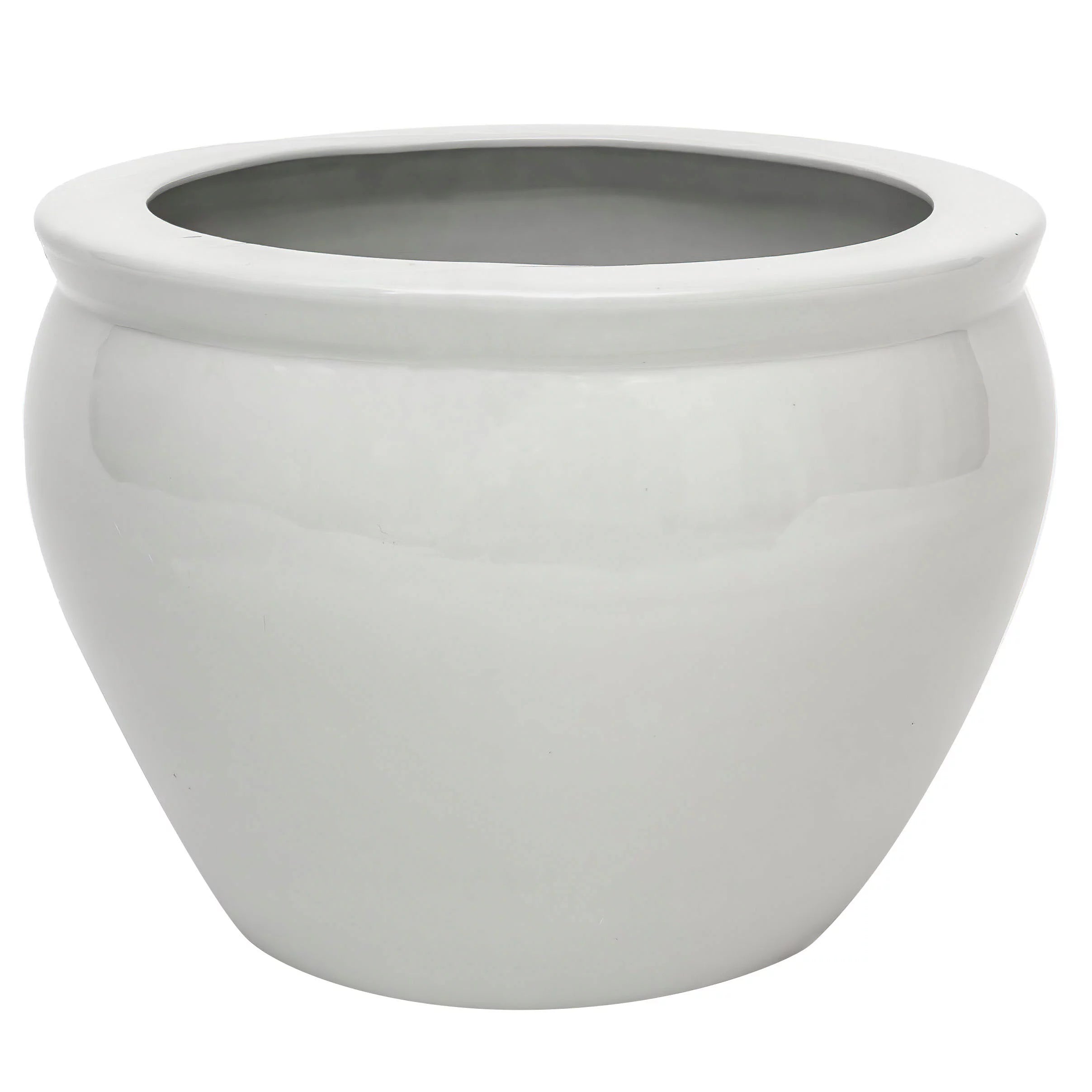 14" White Porcelain Fishbowl