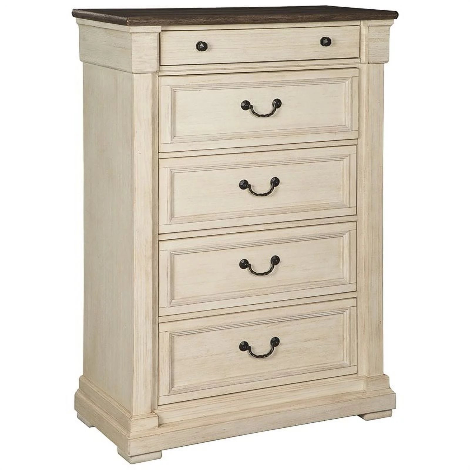 Ashley Furniture Bolanburg 5 Drawer Chest in Weathered Oak and White