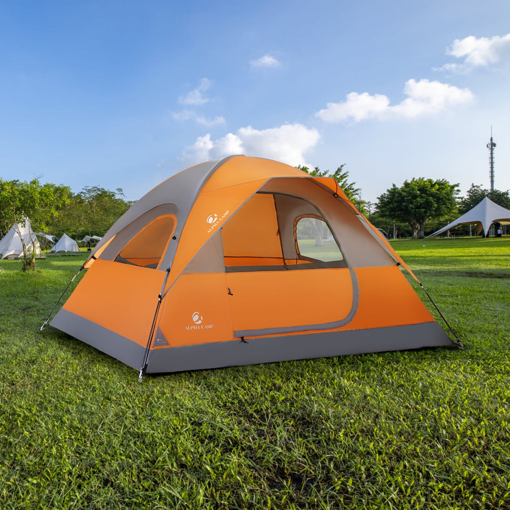 Alpha Camper 2-Person Camping Dome Tent Waterproof Portable Tent with Carry Bag, Blue