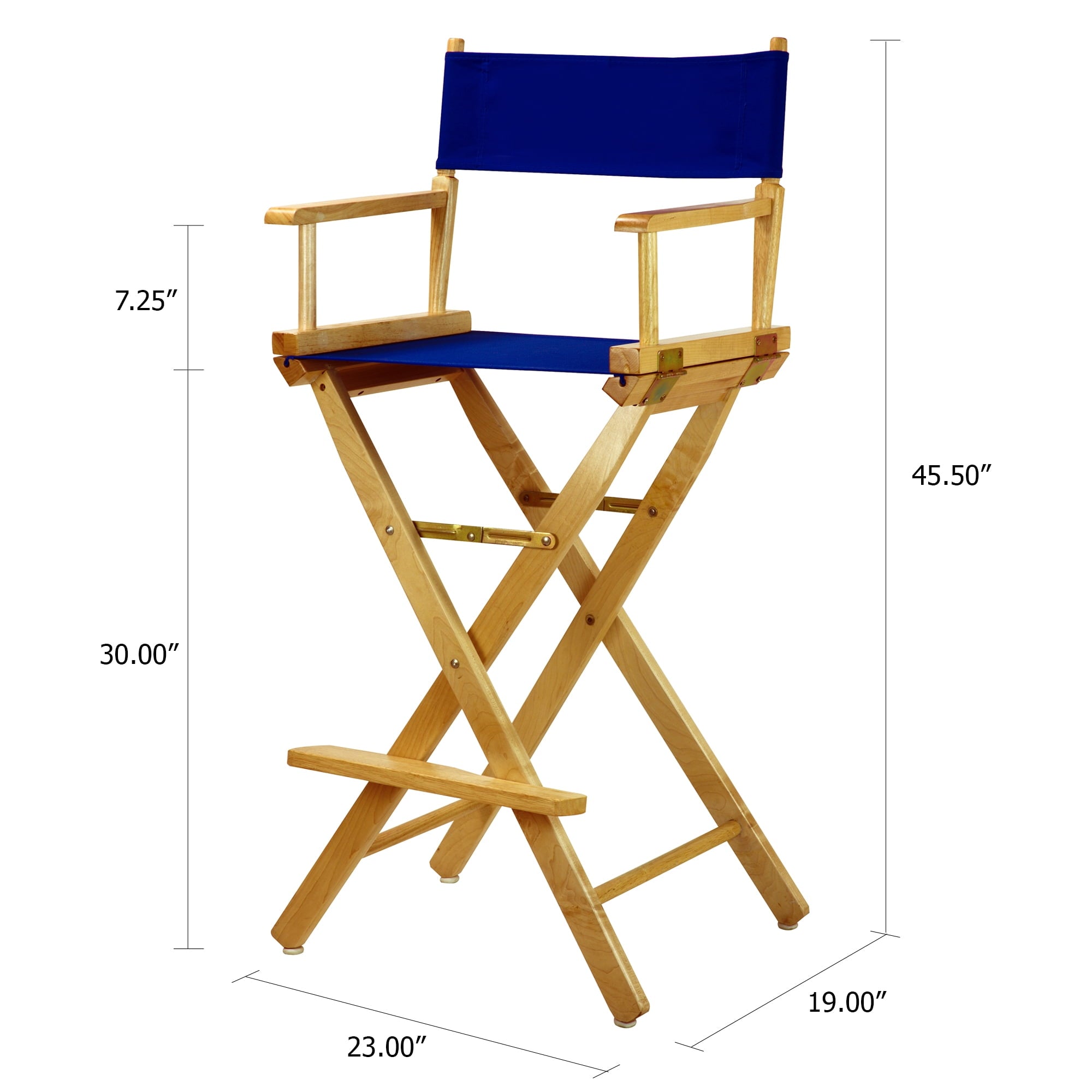 "30" Director's Chair Natural Frame-Royal Blue Canvas"