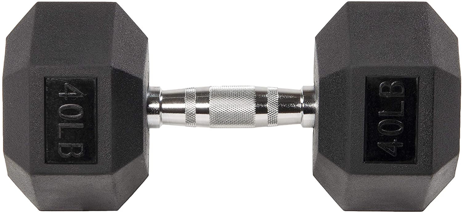 BalanceFrom Rubber Encased Hex Dumbbells, 20 Lbs. Pair