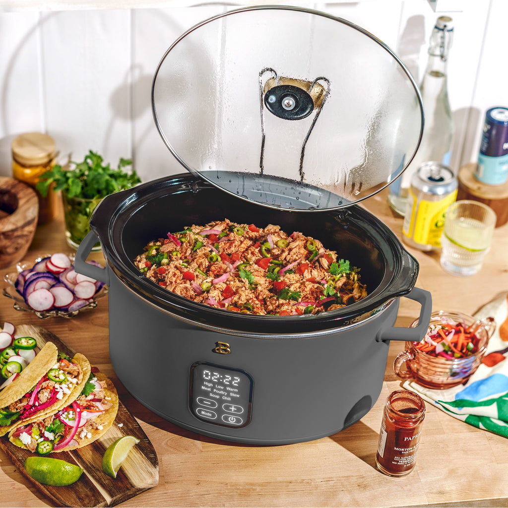 Beautiful 6 Qt Programmable Slow Cooker, White Icing by Drew Barrymore