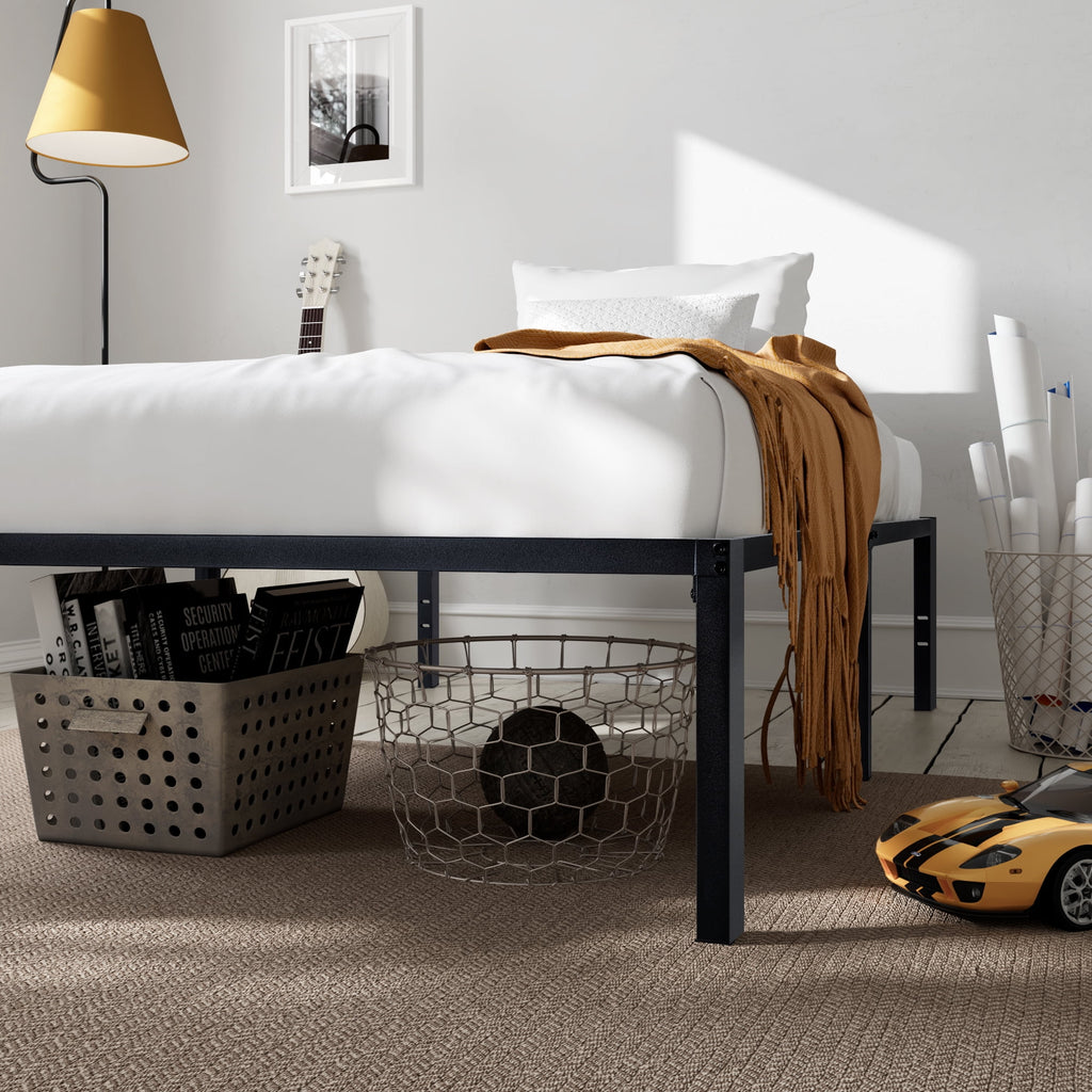 Amolife Heavy Duty Full Size Metal Platform Bed Frame with 16.5'' Large Under Bed Storage Space