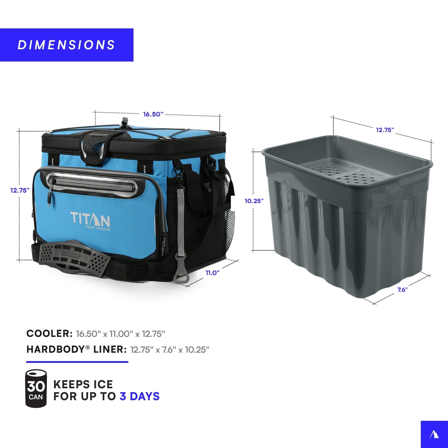 Arctic Zone® Titan Deep Freeze® 30 Can/20 Quart Zipperless Hardbody® Cooler - Citrus