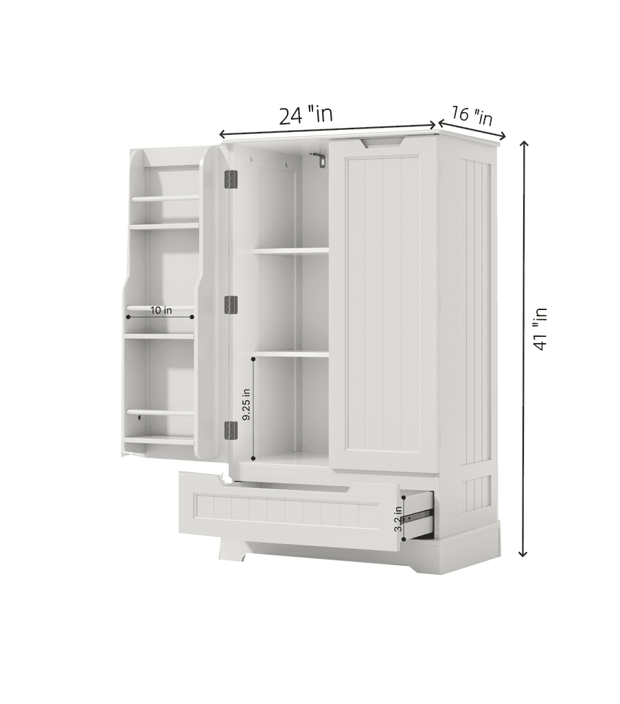 Aiho 47" H Kitchen Pantry Cabinet with 2 Doors and 2 Drawers, Solid & Sturdy, Storage Cabinet for Entryway, Kitchen - White