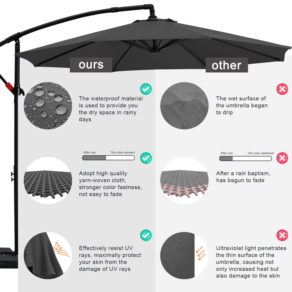 ABCCANOPY 10 FT Patio Umbrellas with Crank & Cross Base for Garden, Backyard, Pool and Beach, 12+ Colors(Turquoise)