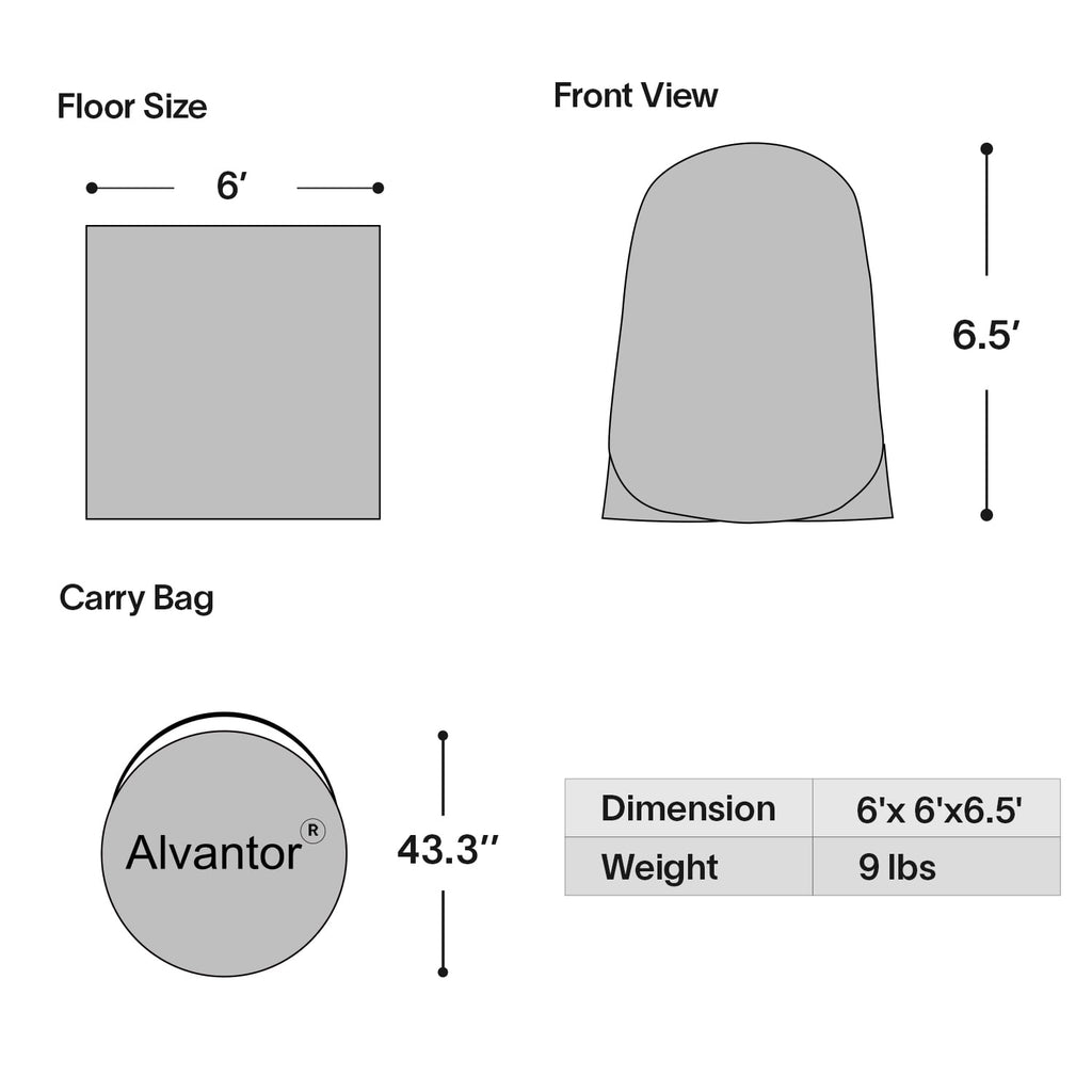 Alvantor Screen House Room Camping Tent Outdoor Canopy Dining Gazebo Pop Up Sun Shade Hexagon Shelter Mesh Walls Not Waterproof 10'x10' Beige