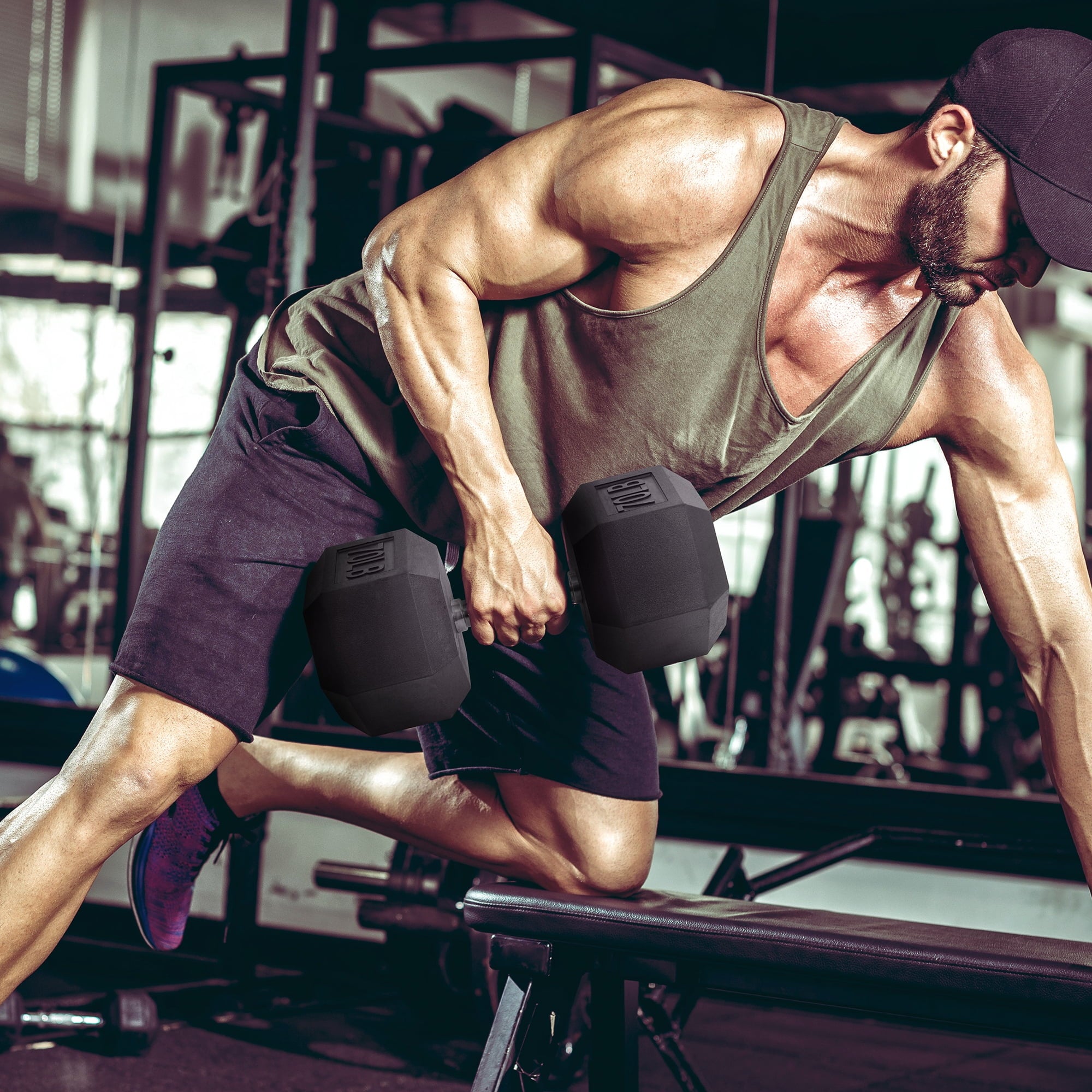 BalanceFrom Rubber Encased Hex Dumbbells, 20 Lbs. Pair