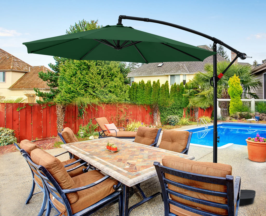 ABCCANOPY 10 FT Patio Umbrellas with Crank & Cross Base for Garden, Backyard, Pool and Beach, 12+ Colors(Turquoise)