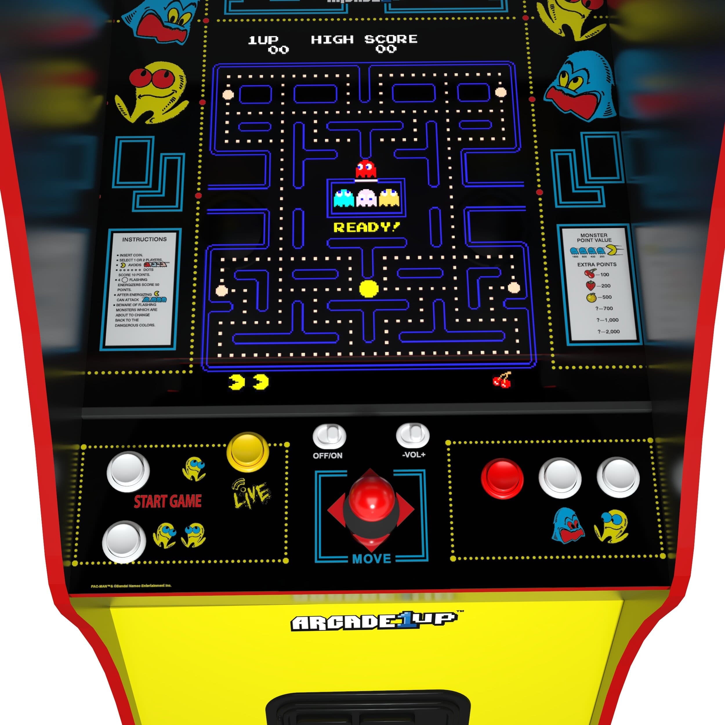 Arcade1Up PAC-MAN Deluxe Arcade Game, built for your home, with 5-foot-tall full-size stand-up cabinet, 14 classic games, and 17-inch screen