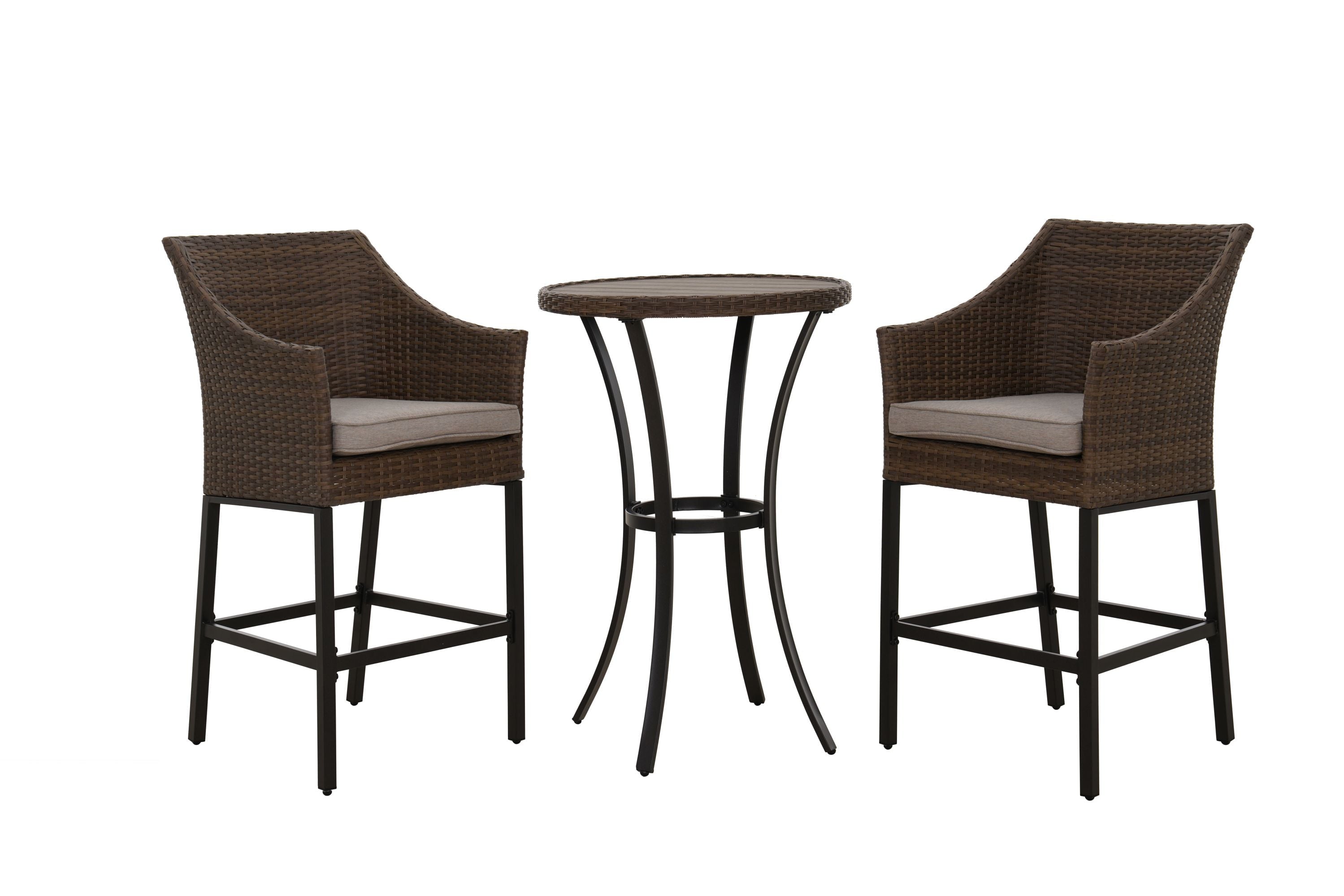 3 Piece Outdoor Wicker Bar Stool