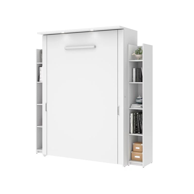 Atlin Designs 79" Full Murphy Bed and 2 Storage Units in White