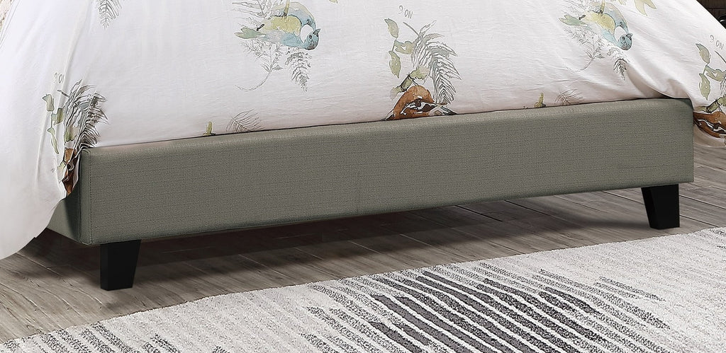 1pc Bed Eastern King Size Bedroom Furniture Grey Polyfiber Tufted Adjustable HB Solid wood