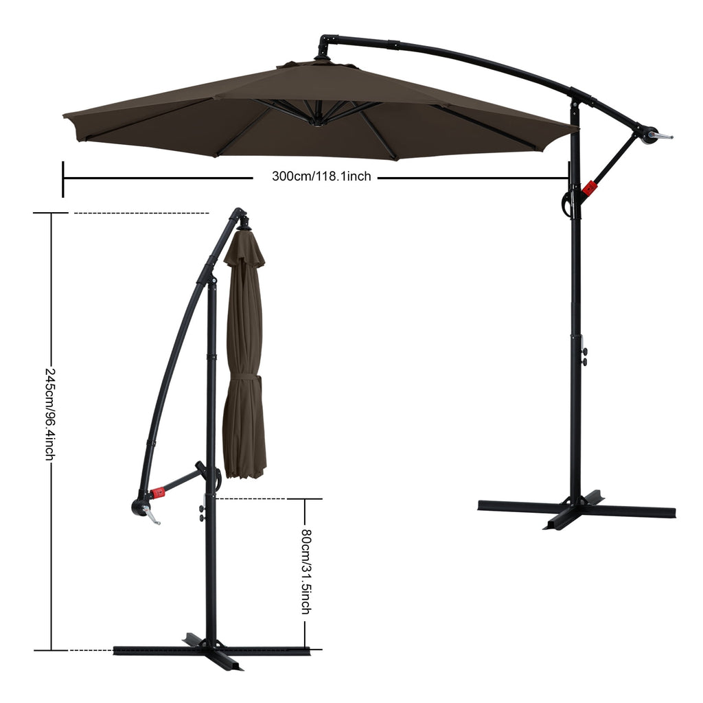 ABCCANOPY 10 FT Patio Umbrellas with Crank & Cross Base for Garden, Backyard, Pool and Beach, 12+ Colors(Turquoise)