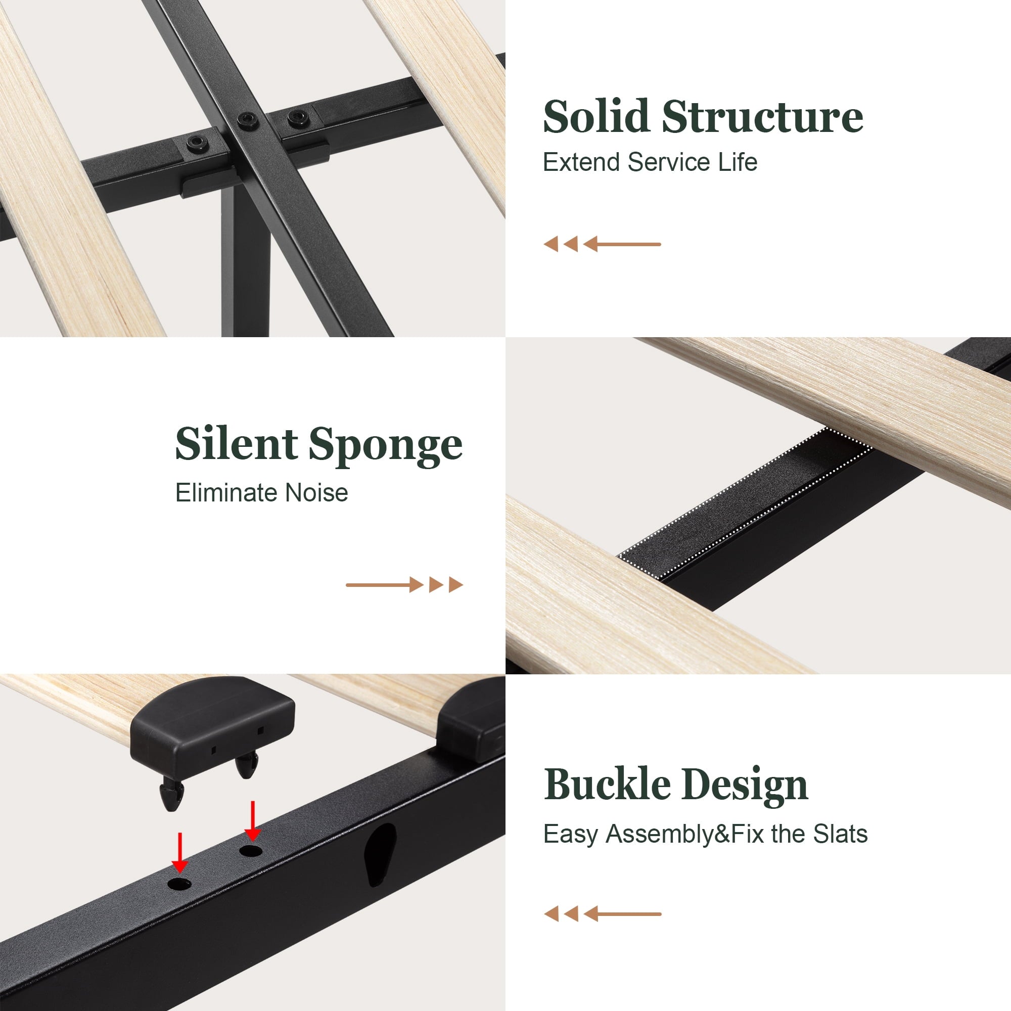 Amolife Queen Size Platform Bed Frame with Headboard and 4 Storage Drawers, Button Tufted Style, Mattress Not Included, Dark Gray