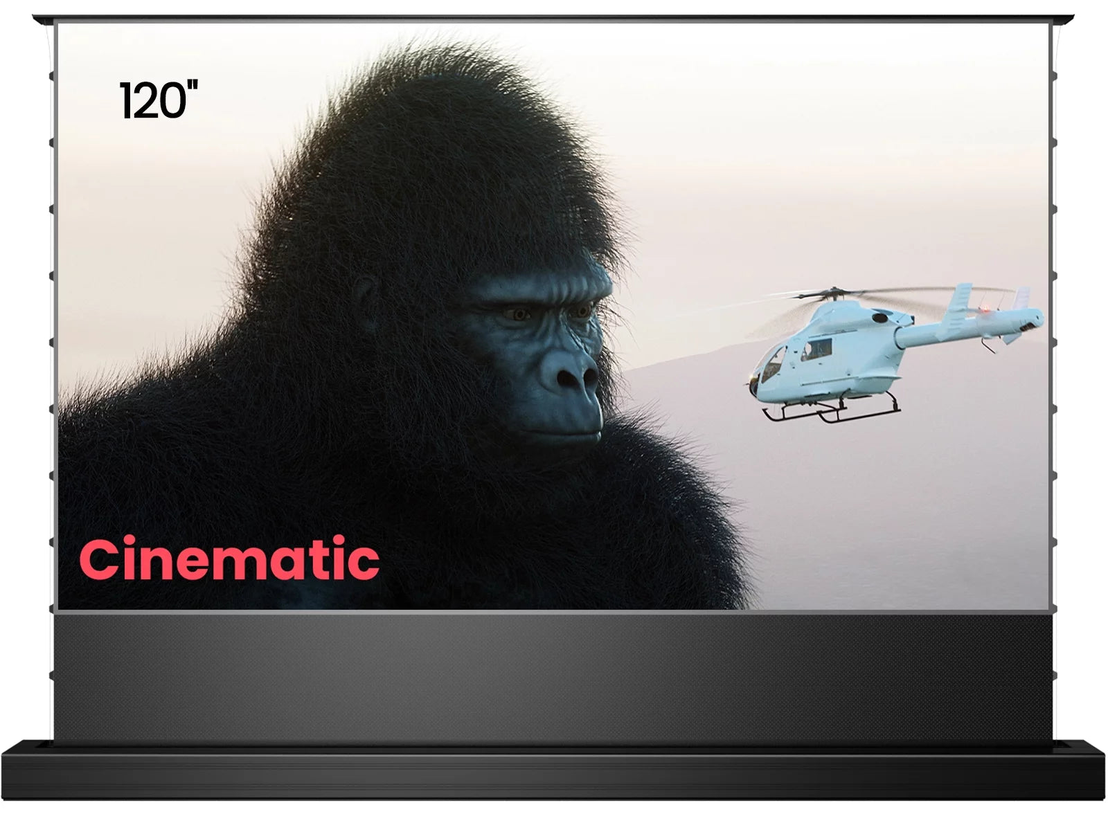 AWOL VISION 120" Motorized Floor Rising Ambient Light Rejecting Projector Screen for Ultra Short Throw Projector