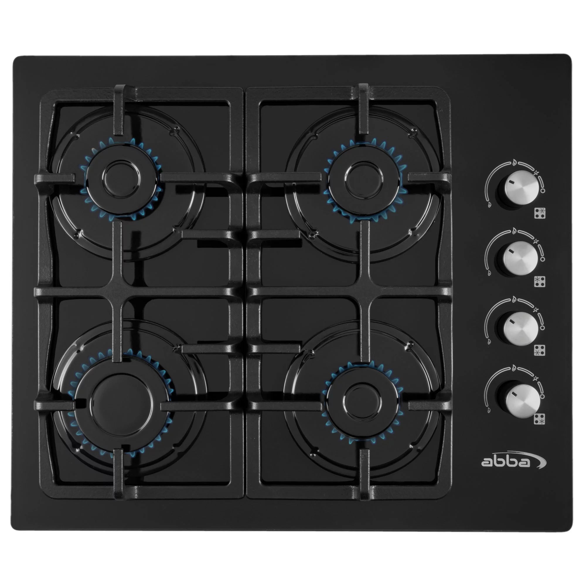 ABBA 24-inch Gas Cooktop with 4 Burners - Tempered Glass Surface with SABAF Burners, Natural Gas Stove for Countertop, Home Improvement Essentials, Easy to Clean, 24" x 4.7" x 18.9"