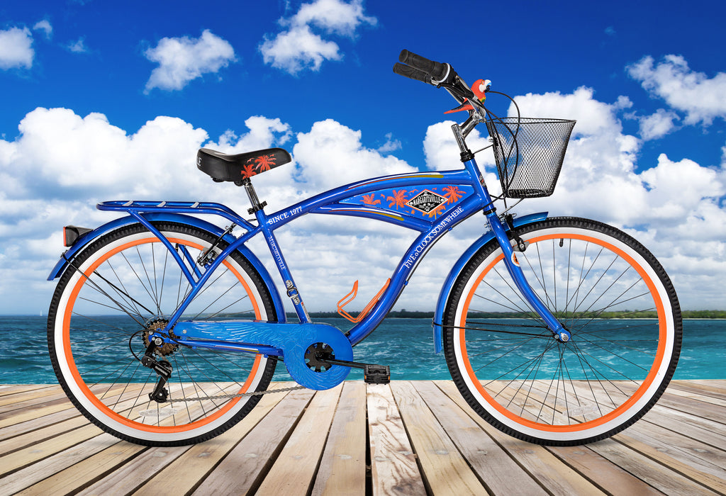 BCA 26 Inch Margaritaville Multi-Speed Cruiser Men's Bike, Blue