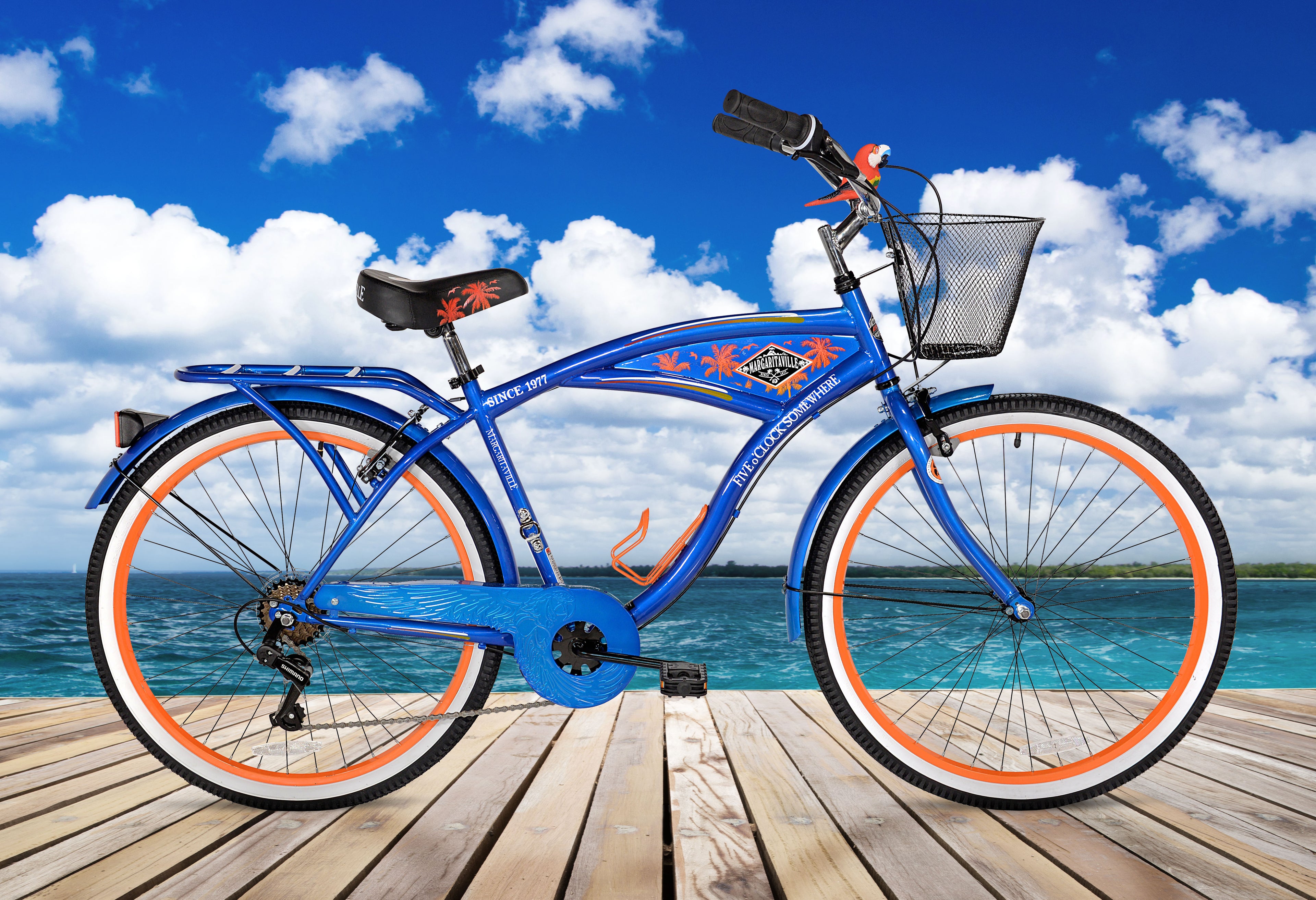 BCA 26 Inch Margaritaville Multi-Speed Cruiser Men's Bike, Blue