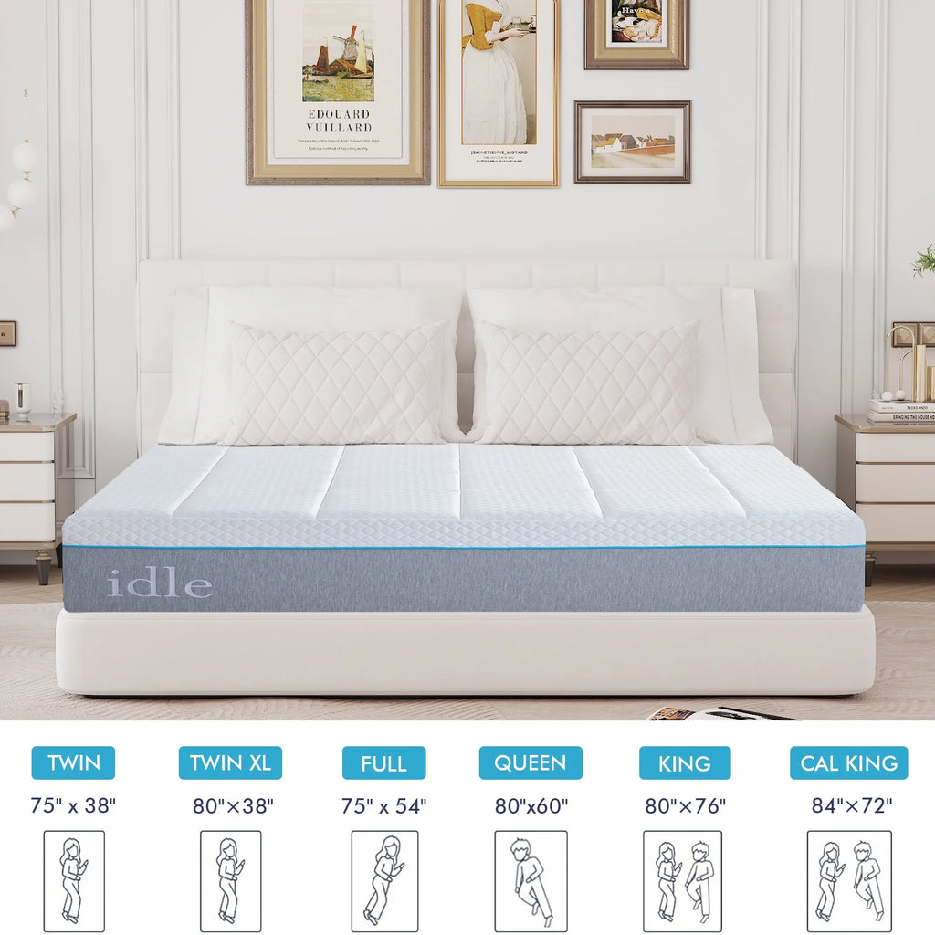14'' Queen Cooling Mattress, Cooling Gel Memory Foam Mattress in a Box, CertiPUR-US Certified Made in USA, Medium Double Firm Mattress for Pressure Relief, White